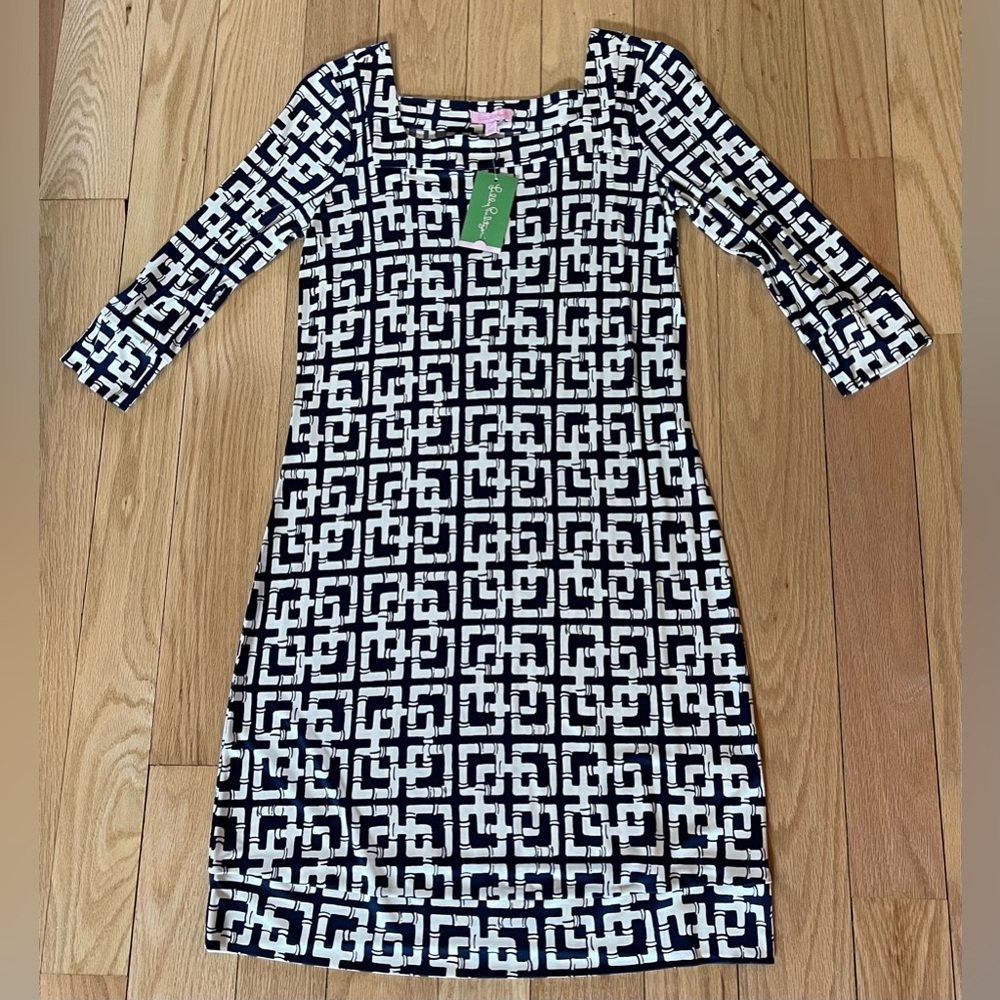 Lilly Pulitzer Women’s Newport Dress, NWT, Size 8, Blue White Pattern, MSRP $268